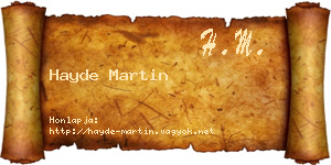 Hayde Martin névjegykártya