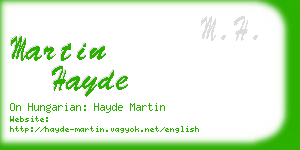 martin hayde business card